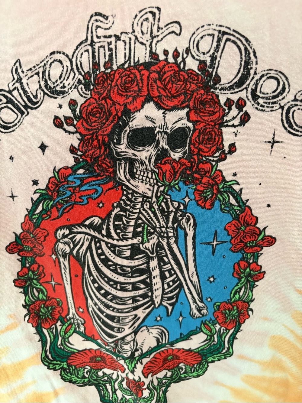 Grateful Dead Pink Orange Red Tie-Dye Short Sleeve Tee - Picture 4 of 8